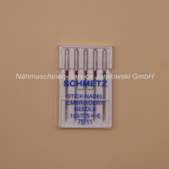 Nadeln Schmetz 130/705 H-E Stick-Nadeln Embroidery / Stärke 75 