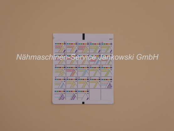 Stichtabelle Greiferklappe für PFAFF OV coverlock 3.0 