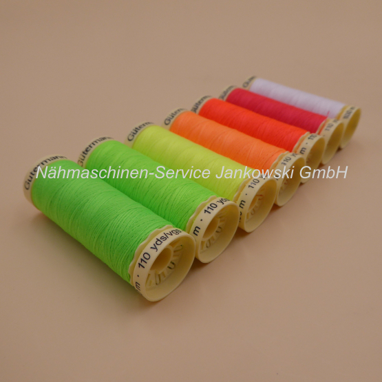 Gütermann Allesnäher Nähgarn-Set – 14 Spulen à 100m, Polyester, In Grün, Rosa, Blau, Für Nähmaschine & Handarbeit
